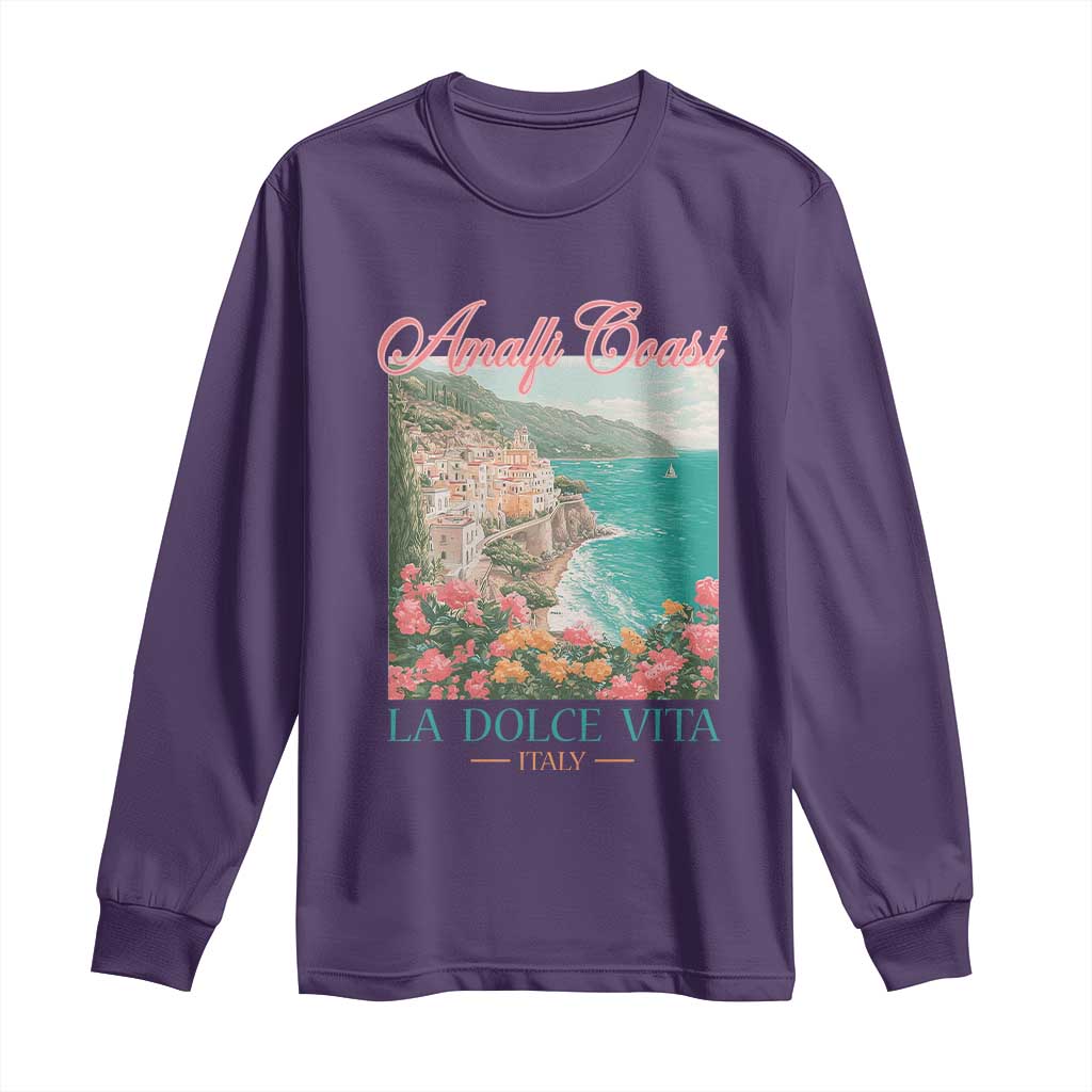Amalfi Coast Italy Travel Trip Long Sleeve Shirt La Dolce Vita Mediterranean Sea - Wonder Print Shop