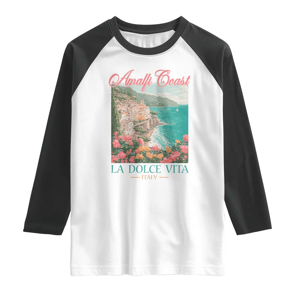 Amalfi Coast Italy Travel Trip Raglan Shirt La Dolce Vita Mediterranean Sea - Wonder Print Shop