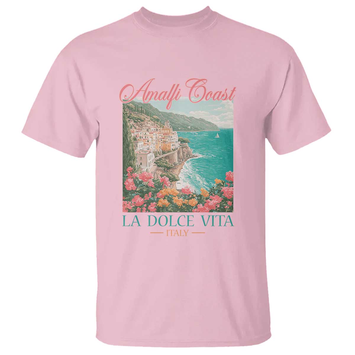 Amalfi Coast Italy Travel Trip T Shirt La Dolce Vita Mediterranean Sea - Wonder Print Shop
