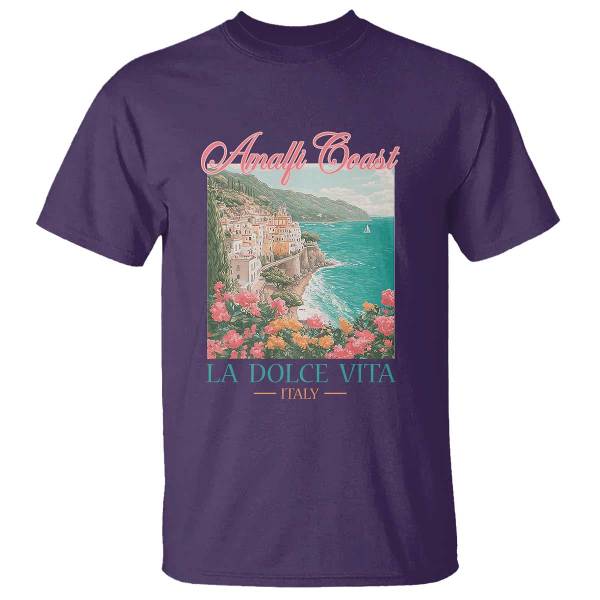 Amalfi Coast Italy Travel Trip T Shirt La Dolce Vita Mediterranean Sea - Wonder Print Shop