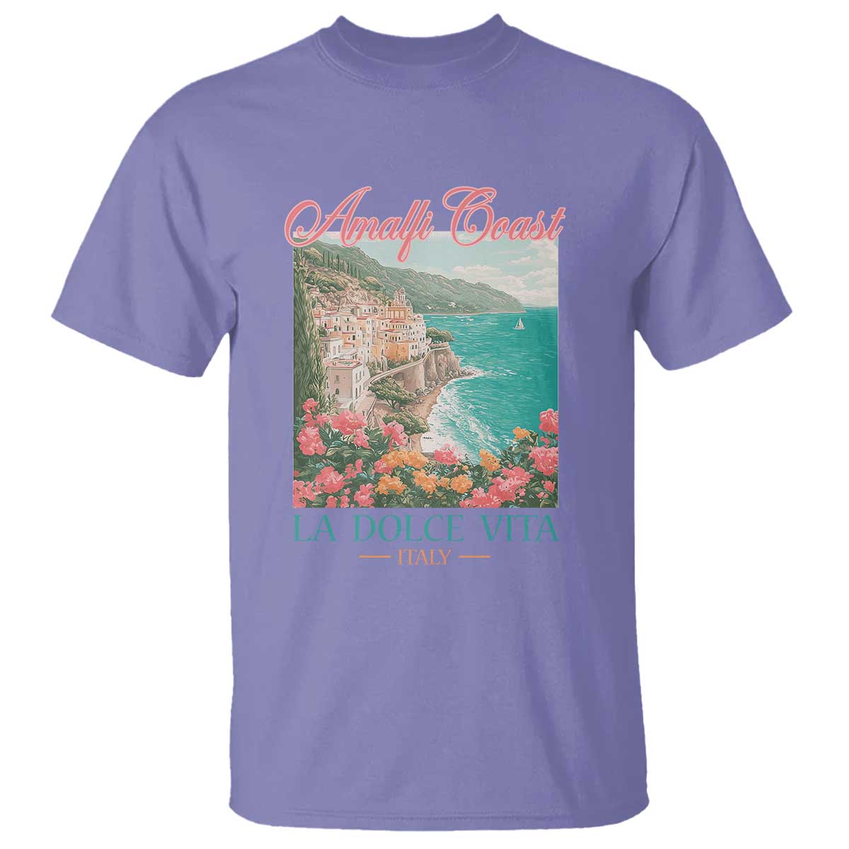 Amalfi Coast Italy Travel Trip T Shirt La Dolce Vita Mediterranean Sea - Wonder Print Shop
