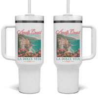 Amalfi Coast Italy Travel Trip Tumbler With Handle La Dolce Vita Mediterranean Sea - Wonder Print Shop