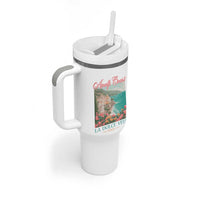Amalfi Coast Italy Travel Trip Tumbler With Handle La Dolce Vita Mediterranean Sea - Wonder Print Shop