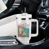 Amalfi Coast Italy Travel Trip Tumbler With Handle La Dolce Vita Mediterranean Sea - Wonder Print Shop