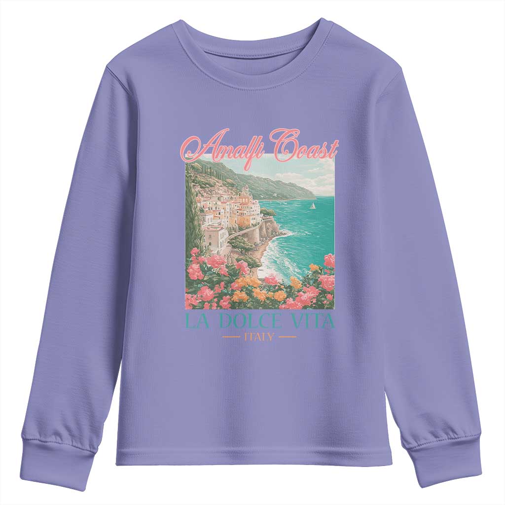 Amalfi Coast Italy Travel Trip Youth Sweatshirt La Dolce Vita Mediterranean Sea - Wonder Print Shop