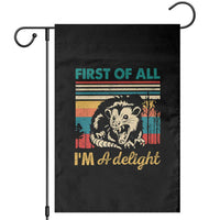 Funny First Of All I Am A Delight Garden Flag Retro Angry Opossum - Wonder Print Shop