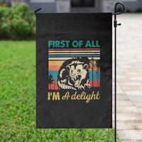 Funny First Of All I Am A Delight Garden Flag Retro Angry Opossum - Wonder Print Shop