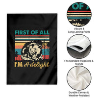 Funny First Of All I Am A Delight Garden Flag Retro Angry Opossum - Wonder Print Shop