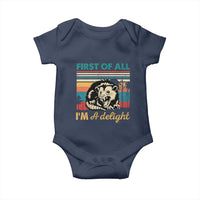 Funny First Of All I Am A Delight Baby Onesie Retro Angry Opossum - Wonder Print Shop