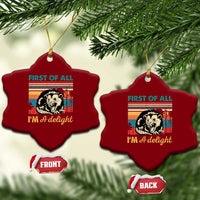 Funny First Of All I Am A Delight Ceramic Ornament Retro Angry Opossum - Wonder Print Shop