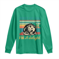 Funny First Of All I Am A Delight Long Sleeve Shirt Retro Angry Opossum - Wonder Print Shop