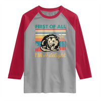 Funny First Of All I Am A Delight Raglan Shirt Retro Angry Opossum - Wonder Print Shop