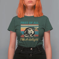 Funny First Of All I Am A Delight T Shirt For Women Retro Angry Opossum - Wonder Print Shop