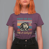 Funny First Of All I Am A Delight T Shirt For Women Retro Angry Opossum - Wonder Print Shop