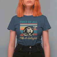 Funny First Of All I Am A Delight T Shirt For Women Retro Angry Opossum - Wonder Print Shop