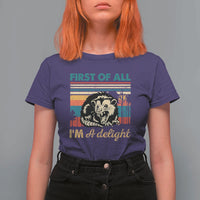 Funny First Of All I Am A Delight T Shirt For Women Retro Angry Opossum - Wonder Print Shop