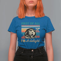 Funny First Of All I Am A Delight T Shirt For Women Retro Angry Opossum - Wonder Print Shop