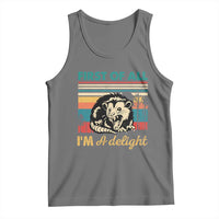 Funny First Of All I Am A Delight Tank Top Retro Angry Opossum - Wonder Print Shop