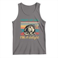 Funny First Of All I Am A Delight Tank Top Retro Angry Opossum - Wonder Print Shop