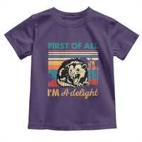 Funny First Of All I Am A Delight Toddler T Shirt Retro Angry Opossum - Wonder Print Shop
