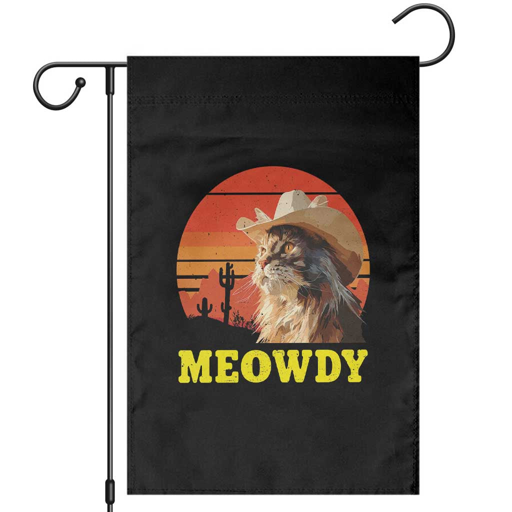 Funny Meowdy Garden Flag Country Music Western Cowboy Cat - Wonder Print Shop