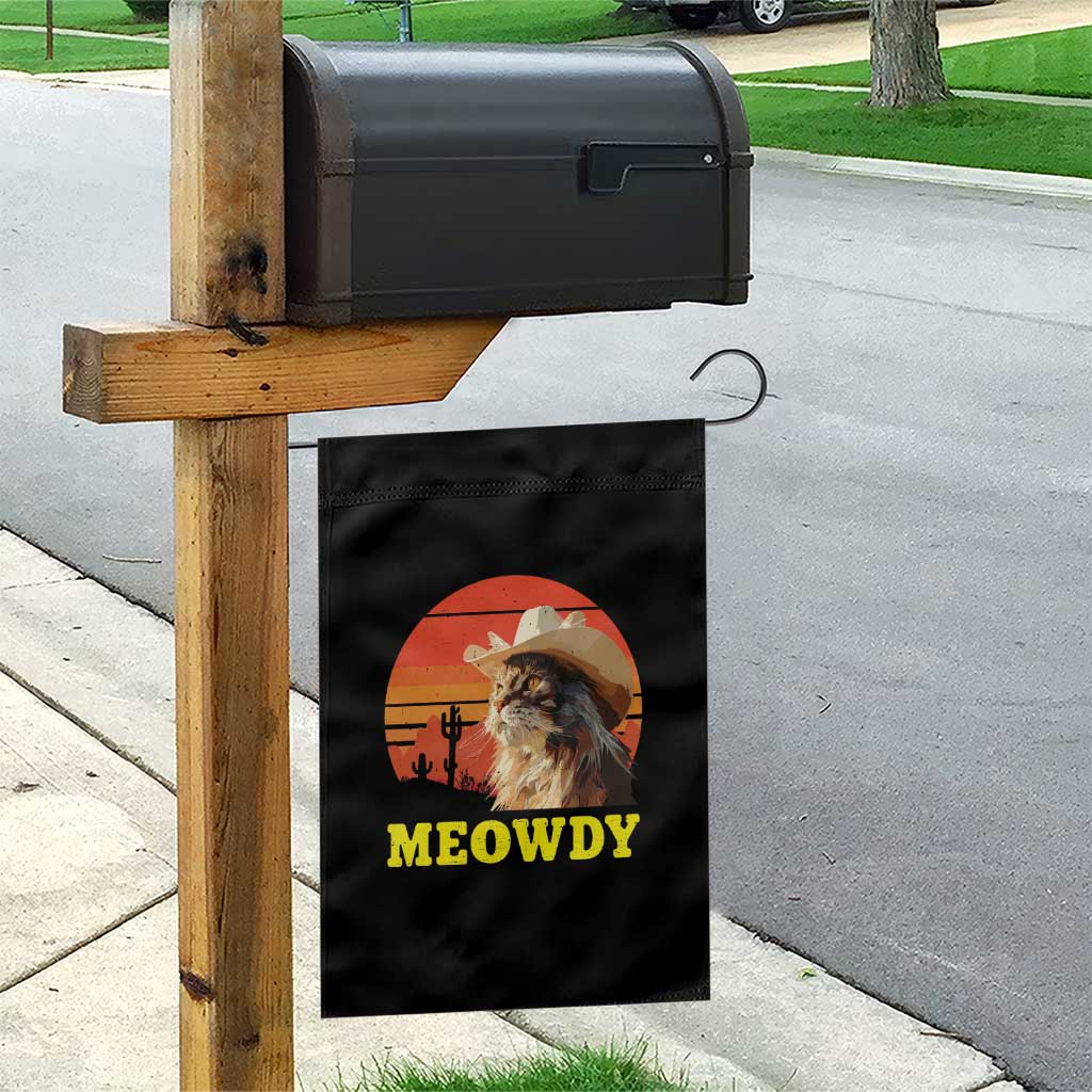 Funny Meowdy Garden Flag Country Music Western Cowboy Cat - Wonder Print Shop