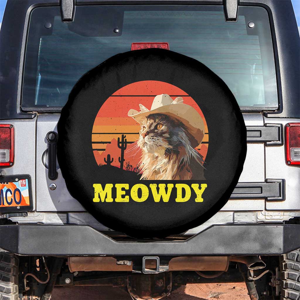 Funny Meowdy Spare Tire Cover Country Music Western Cowboy Cat - Wonder Print Shop