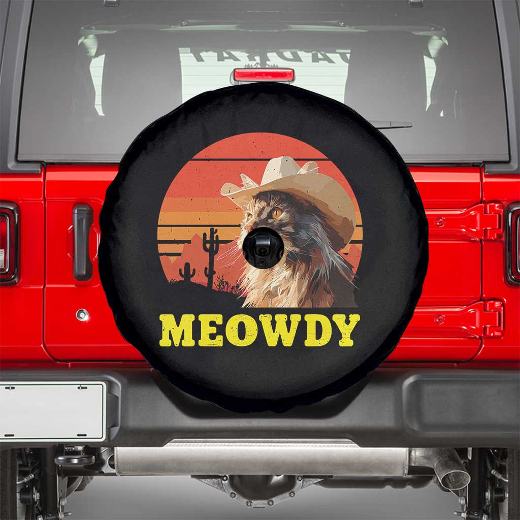 Funny Meowdy Spare Tire Cover Country Music Western Cowboy Cat - Wonder Print Shop