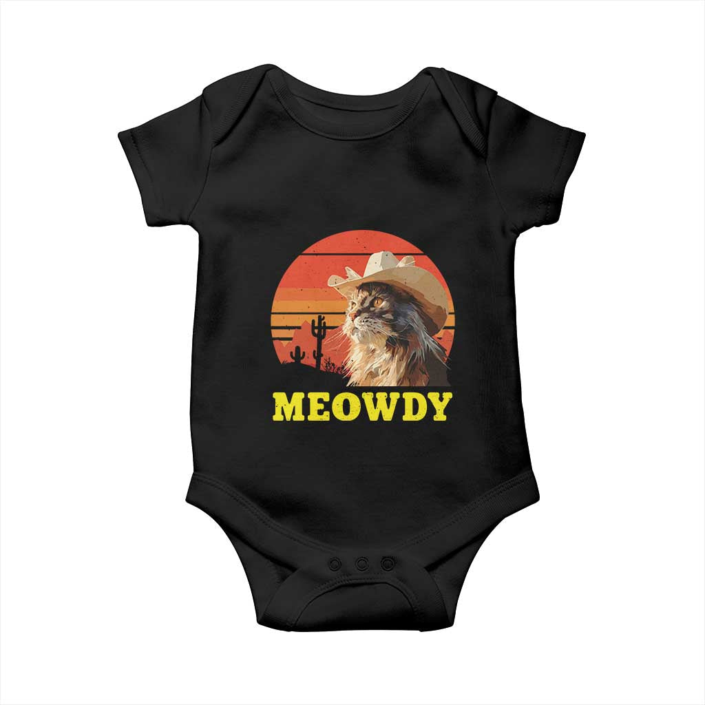 Funny Meowdy Baby Onesie Country Music Western Cowboy Cat - Wonder Print Shop