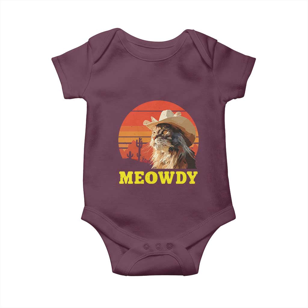 Funny Meowdy Baby Onesie Country Music Western Cowboy Cat - Wonder Print Shop