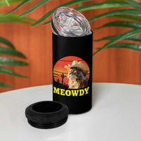 Funny Meowdy 4 in 1 Can Cooler Tumbler Country Music Western Cowboy Cat - Wonder Print Shop