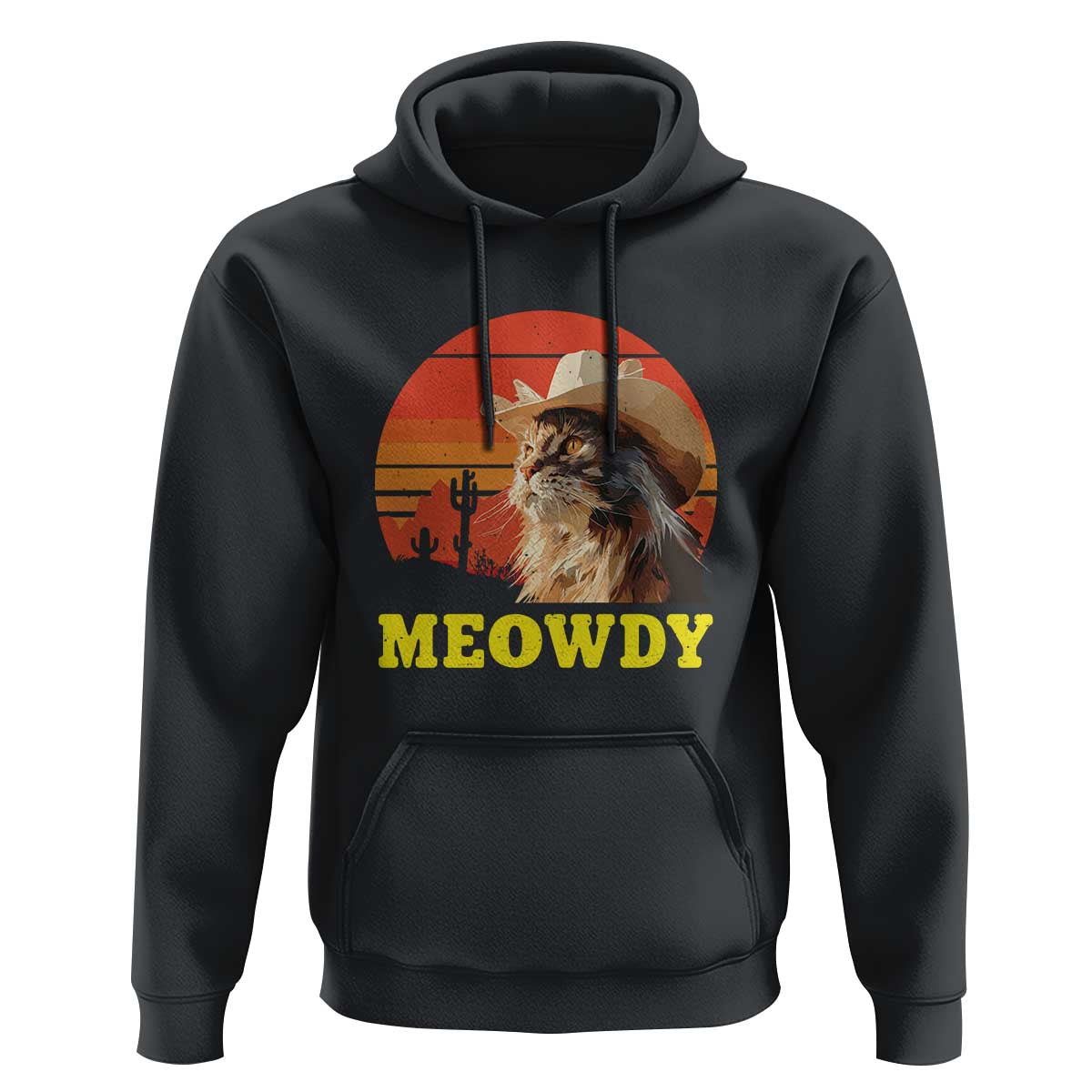 Funny Meowdy Hoodie Country Music Western Cowboy Cat - Wonder Print Shop