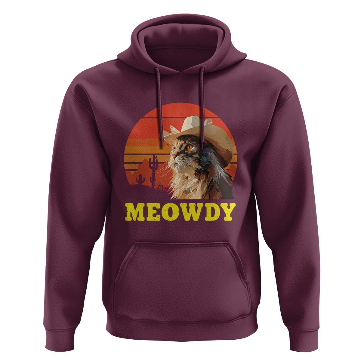 Funny Meowdy Hoodie Country Music Western Cowboy Cat - Wonder Print Shop