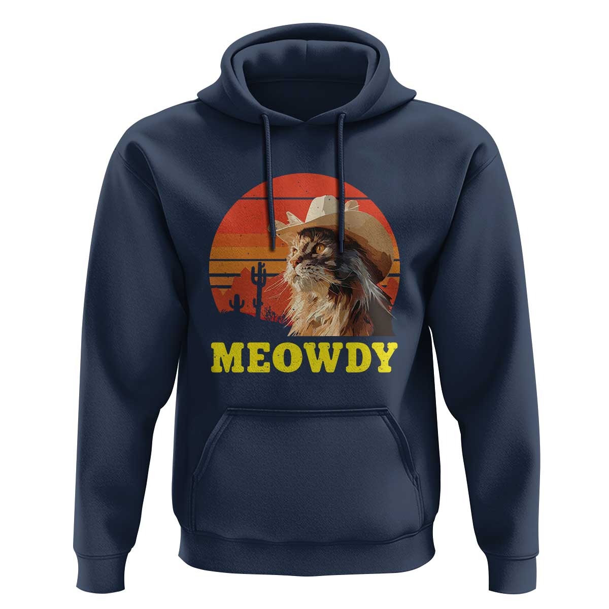Funny Meowdy Hoodie Country Music Western Cowboy Cat - Wonder Print Shop