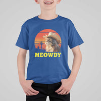 Funny Meowdy T Shirt For Kid Country Music Western Cowboy Cat - Wonder Print Shop