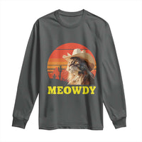 Funny Meowdy Long Sleeve Shirt Country Music Western Cowboy Cat - Wonder Print Shop