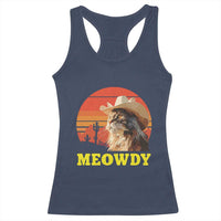 Funny Meowdy Racerback Tank Top Country Music Western Cowboy Cat - Wonder Print Shop