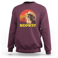 Funny Meowdy Sweatshirt Country Music Western Cowboy Cat - Wonder Print Shop