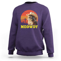 Funny Meowdy Sweatshirt Country Music Western Cowboy Cat - Wonder Print Shop