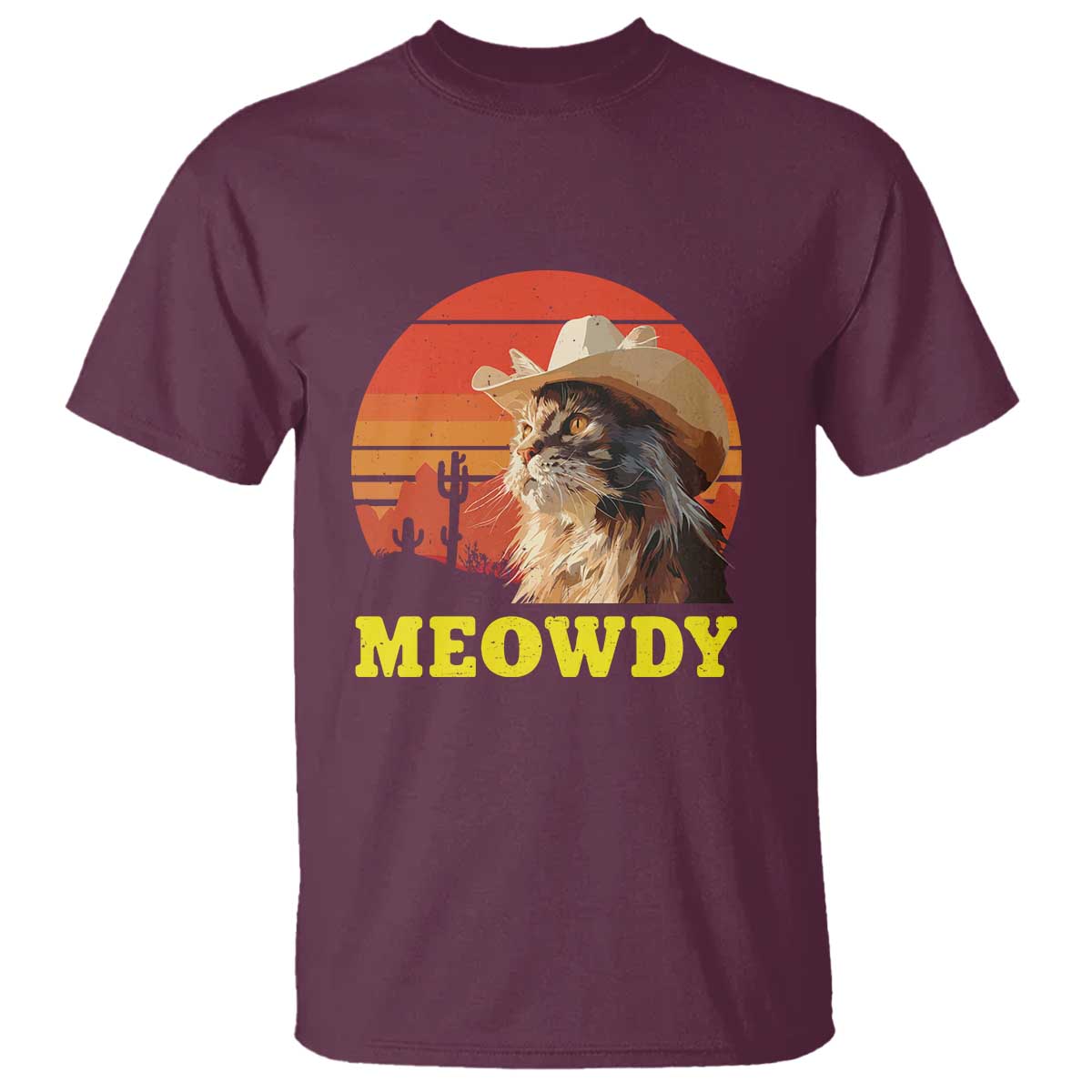 Funny Meowdy T Shirt Country Music Western Cowboy Cat - Wonder Print Shop