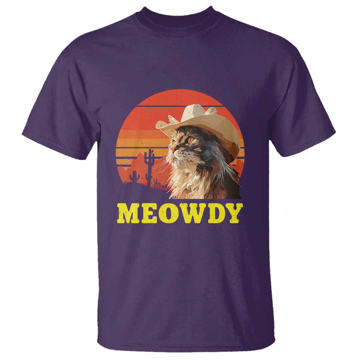 Funny Meowdy T Shirt Country Music Western Cowboy Cat - Wonder Print Shop