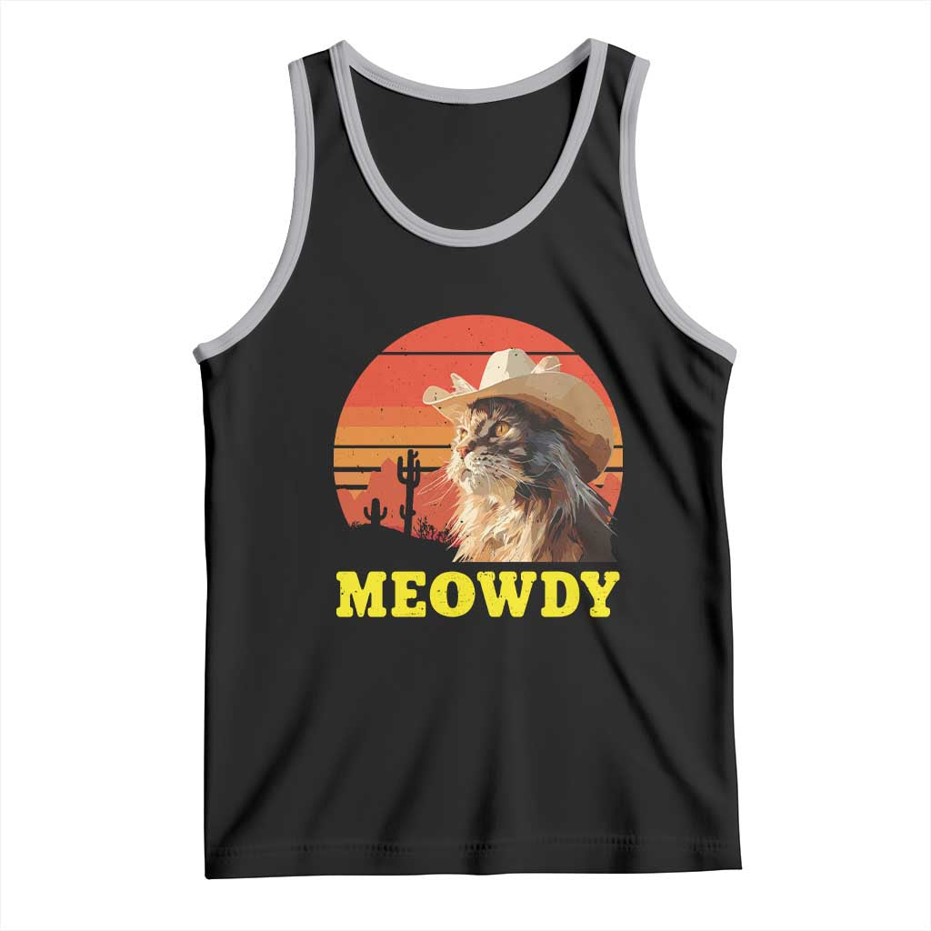 Funny Meowdy Tank Top Country Music Western Cowboy Cat - Wonder Print Shop