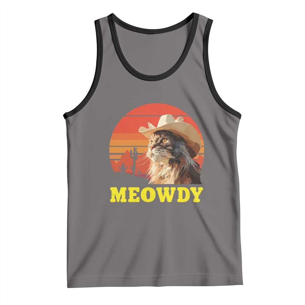 Funny Meowdy Tank Top Country Music Western Cowboy Cat - Wonder Print Shop