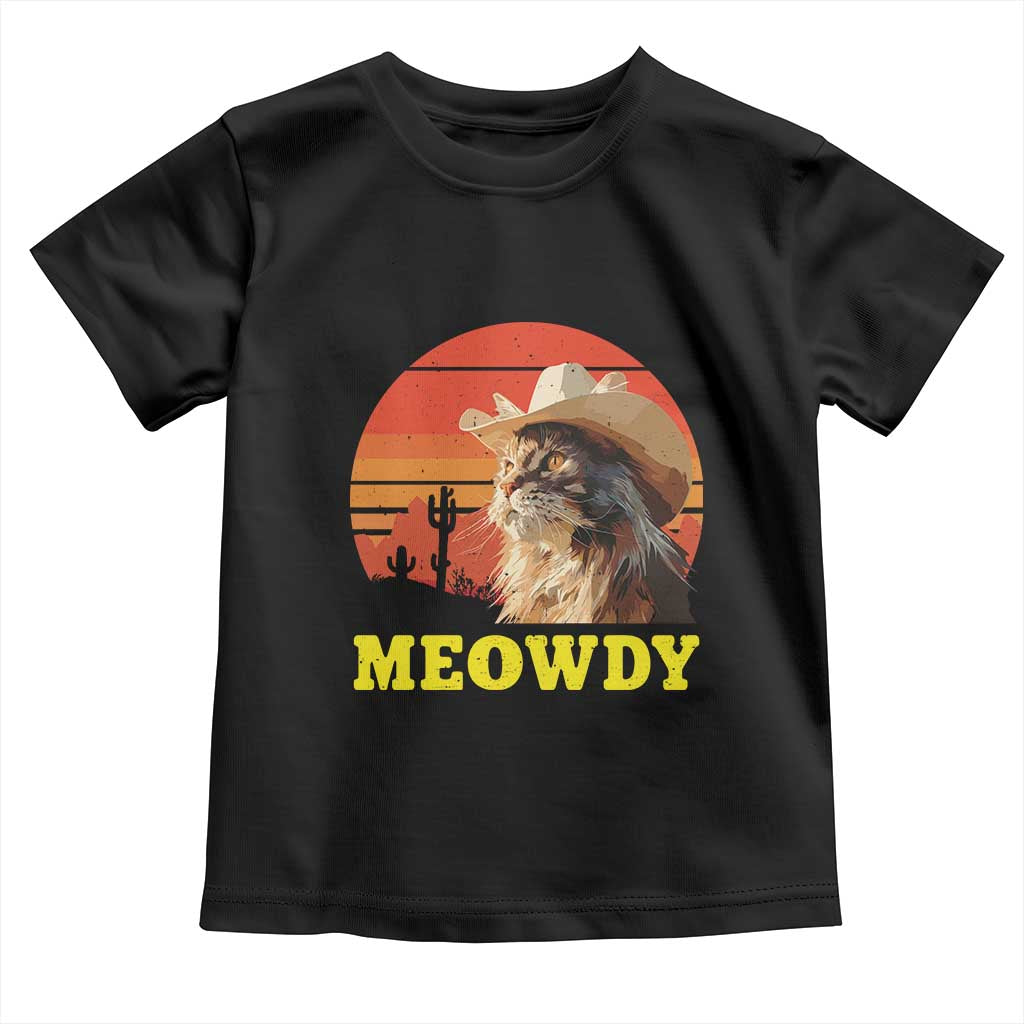 Funny Meowdy Toddler T Shirt Country Music Western Cowboy Cat - Wonder Print Shop