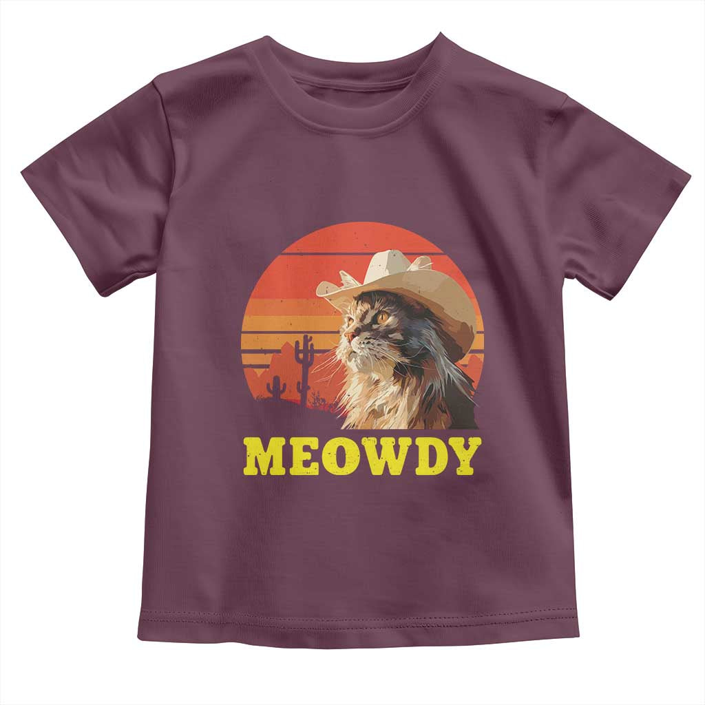 Funny Meowdy Toddler T Shirt Country Music Western Cowboy Cat - Wonder Print Shop
