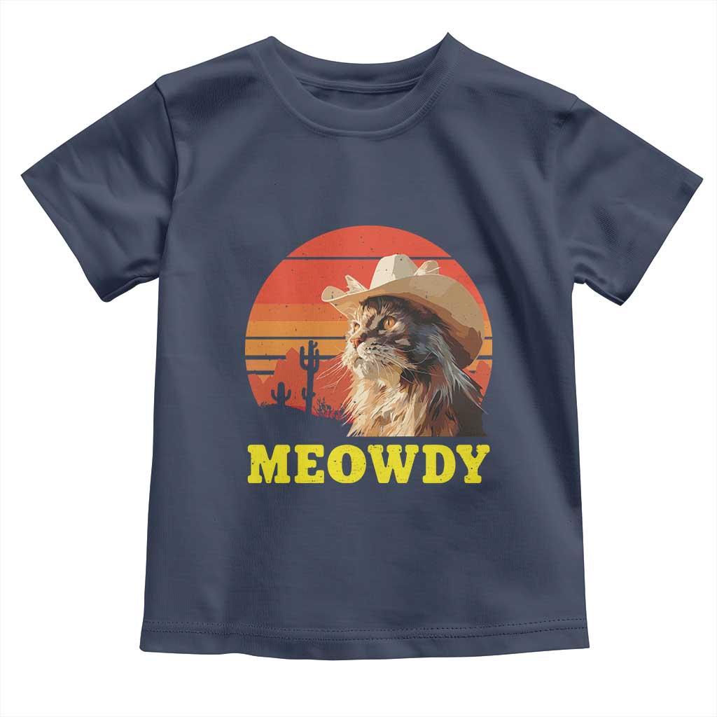 Funny Meowdy Toddler T Shirt Country Music Western Cowboy Cat - Wonder Print Shop