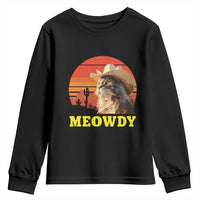 Funny Meowdy Youth Sweatshirt Country Music Western Cowboy Cat - Wonder Print Shop