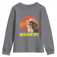 Funny Meowdy Youth Sweatshirt Country Music Western Cowboy Cat - Wonder Print Shop