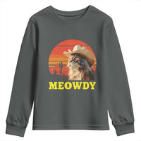 Funny Meowdy Youth Sweatshirt Country Music Western Cowboy Cat - Wonder Print Shop