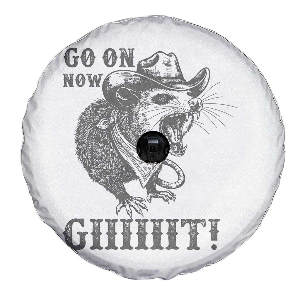 Funny Cowboy Opossum Spare Tire Cover Go On Now Git Western Country Opossum - Wonder Print Shop
